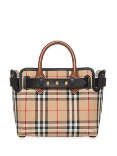 Burberry сумка Belt в клетку Vintage Check с заклепками