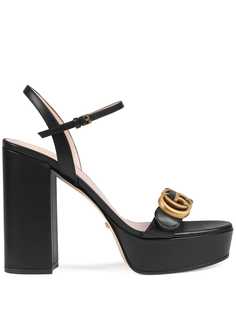 Gucci босоножки на платформе с логотипом Double G