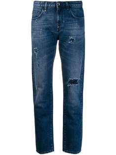 Philipp Plein джинсы прямого кроя с заниженной талией и эффектом потертости