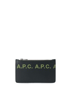 A.P.C. кошелек на молнии с логотипом
