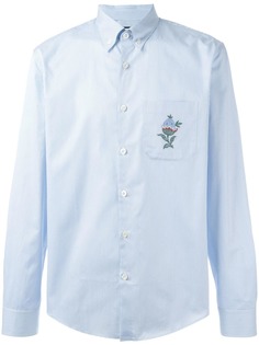 Gucci рубашка в полоску с цветочной вышивкой
