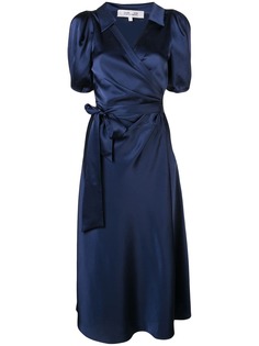 Diane von Furstenberg платье миди с запахом и короткими рукавами