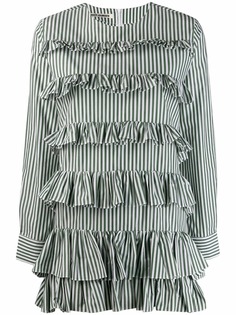 Jourden полосатое платье-рубашка мини с оборками
