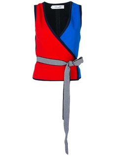 DVF Diane von Furstenberg топ без рукавов в стиле колор-блок