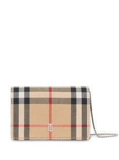 Burberry картхолдер в клетку Vintage Check со съемным ремешком