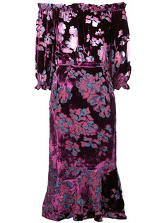 Saloni платье миди с цветочным принтом