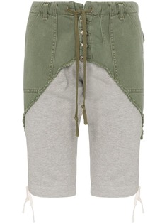 Greg Lauren шорты с контрастной вставкой