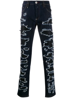 Philipp Plein прямые джинсы с прорезями