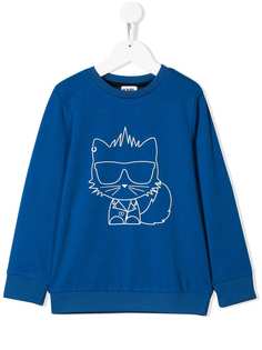 Karl Lagerfeld Kids толстовка с изображением кота