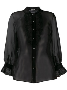 Miu Miu полупрозрачная блузка с оборками