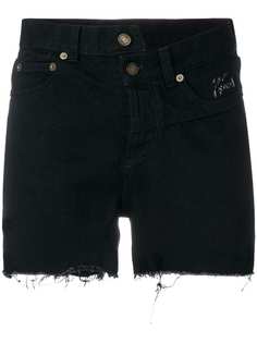 Saint Laurent асимметричные джинсовые шорты