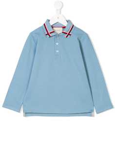 Gucci Kids рубашка-поло с полоской Web