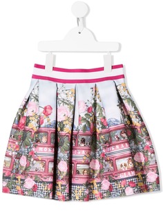 Monnalisa пышная юбка с цветочным принтом