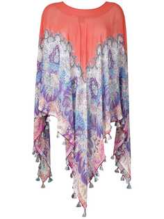 Etro шелковый кейп с орнаментом