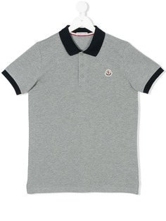 Moncler Kids рубашка-поло с контрастным воротником