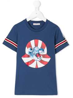 Moncler Kids футболка с принтом тигра