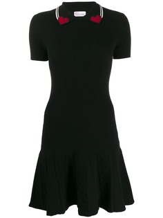 Red Valentino платье с воротником-поло и нашивками