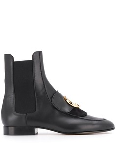 Chloé ботинки челси с металлическим логотипом Chloe