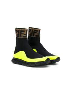 Fendi Kids кроссовки-носки с логотипом FF