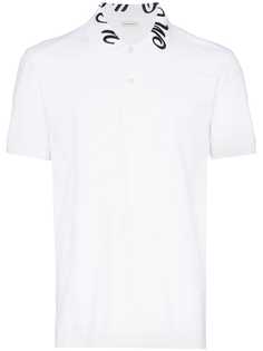 Alexander McQueen рубашка-поло с вышивкой на воротнике