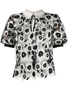 Self-Portrait кружевной топ с вышивкой