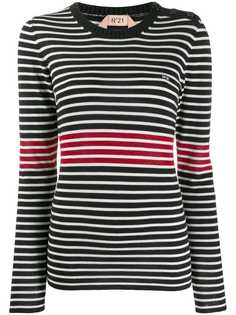 Nº21 трикотажный топ кроя слим в полоску