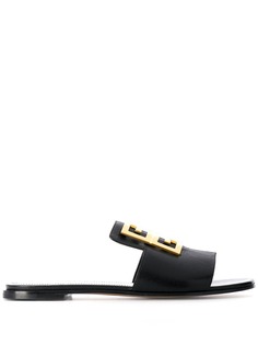 Givenchy шлепанцы с металлическим логотипом