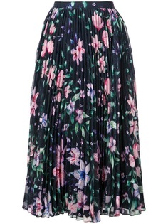 Marchesa Notte плиссированная юбка с цветочным принтом