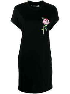 Love Moschino платье-футболка с вышивкой