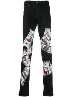 Philipp Plein джинсы с принтом Skull 100 Dollar