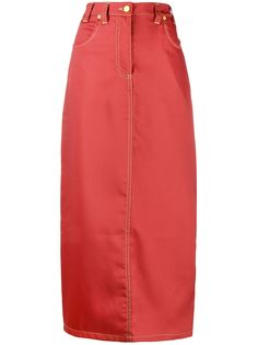 Eckhaus Latta длинная юбка с разрезом сзади