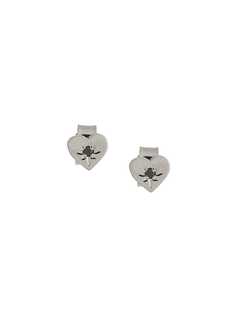 Meadowlark black diamond heart stud earrings