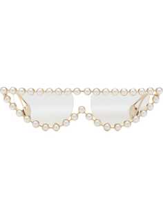 Gucci Eyewear солнцезащитные очки с жемчужной отделкой