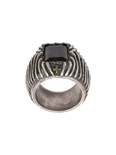 Tobias Wistisen фактурное кольцо Cross с перстнем