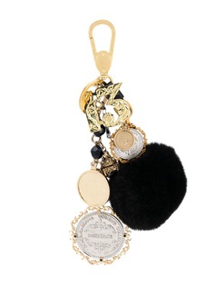 Dolce & Gabbana брелок с помпоном и медальонами