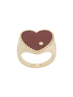 Yvonne Léon золотое кольцо в форме сердца с агатом и бриллиантами