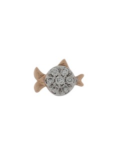 Kismet By Milka 14kt rose gold fish diamond stud