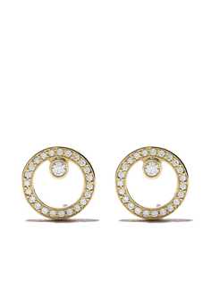 Georg Jensen серьги Halo из желтого золота с бриллиантами
