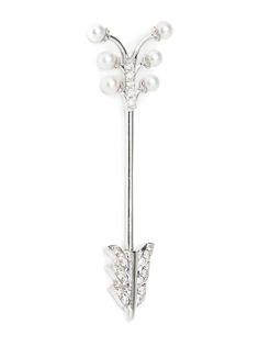 Yvonne Léon серьга в форме стрелы с бриллиантами и жемчужинами