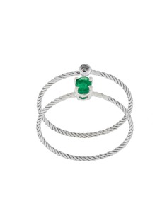 Wouters & Hendrix Gold набор из двух колец с изумрудами и бриллиантами