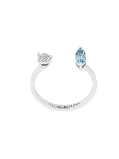 Delfina Delettrez кольцо Dots Solitaire с аквамарином и бриллиантом