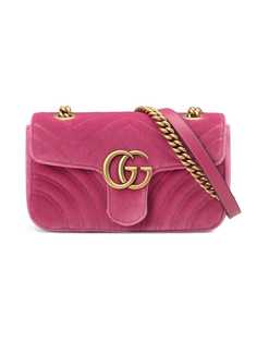 Gucci бархатная мини-сумка GG Marmont