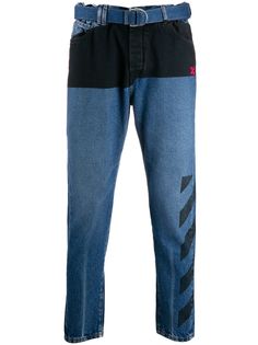 Off-White джинсы кроя слим в стиле колор-блок