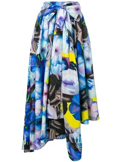 MSGM асимметричная юбка с цветочным принтом