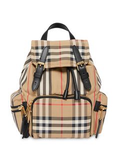 Burberry маленький рюкзак в клетку Vintage Check и полоску Icon Stripe