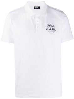 Karl Lagerfeld рубашка-поло с логотипом