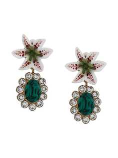 Dolce & Gabbana клипсы с цветочным декором и кристаллами