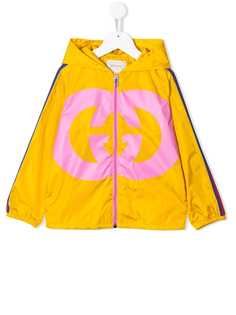 Gucci Kids куртка с капюшоном и принтом логотипа
