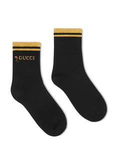 Gucci носки с логотипом и цветочным узором