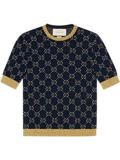 Gucci топ с люрексом GG